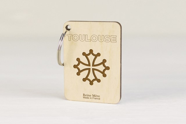 Porte-clés en bois de bouleau fabriqué en France