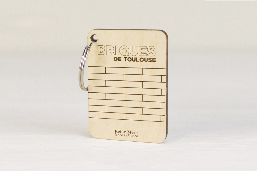 Porte-clés en bois de bouleau fabriqué en France