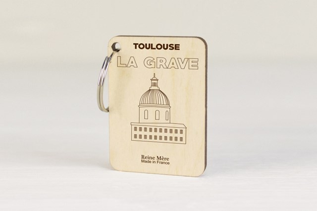 Porte-clés en multiplis de bouleau fabriqué en France