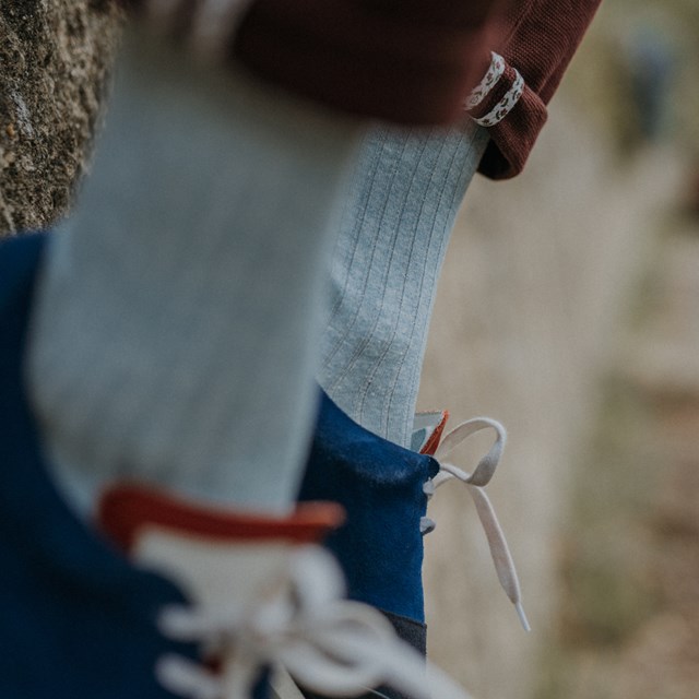 Chaussettes coton lin pour hommes bleu ciel