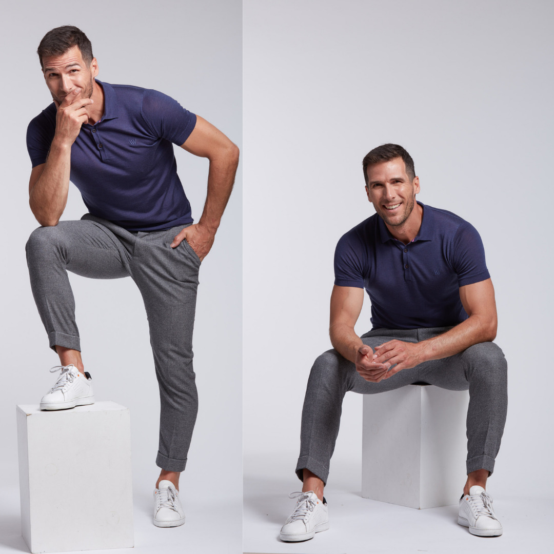 polo léger manches courtes Arguin en maille de merinos et Tencel