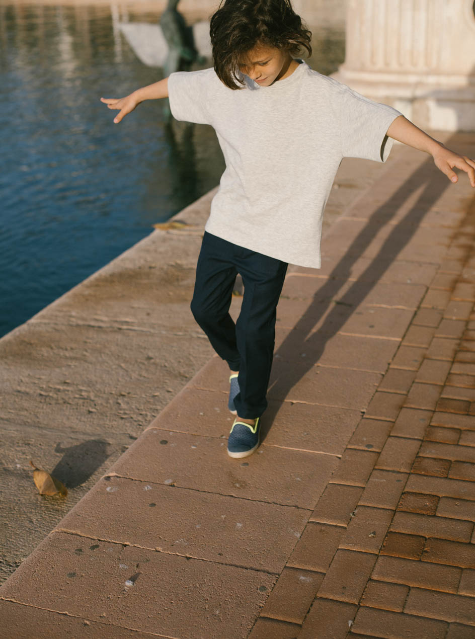 espadrilles recyclées bleues et jaunes de face