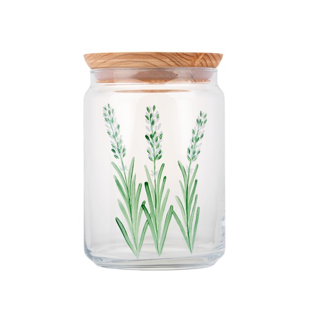 Bocal en verre peint à la main - Lavande Blanche - 1L   3