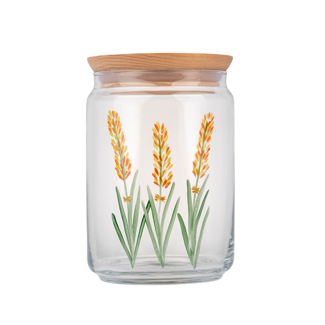 Bocal en verre peint à la main - Lavande Jaune - 1L 3
