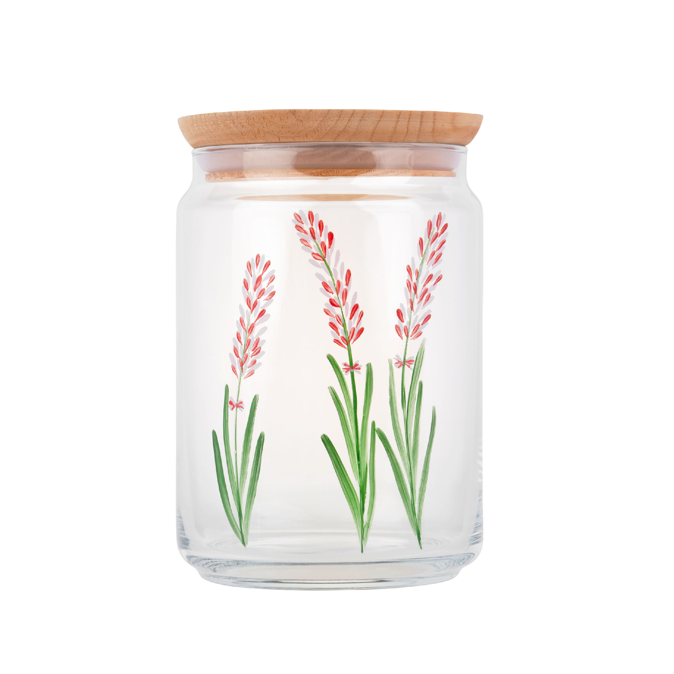 Bocal en verre peint à la main - Lavande Rouge - 1L   3