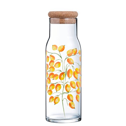 Carafe 1L en verre peint main - Glycine Jaune