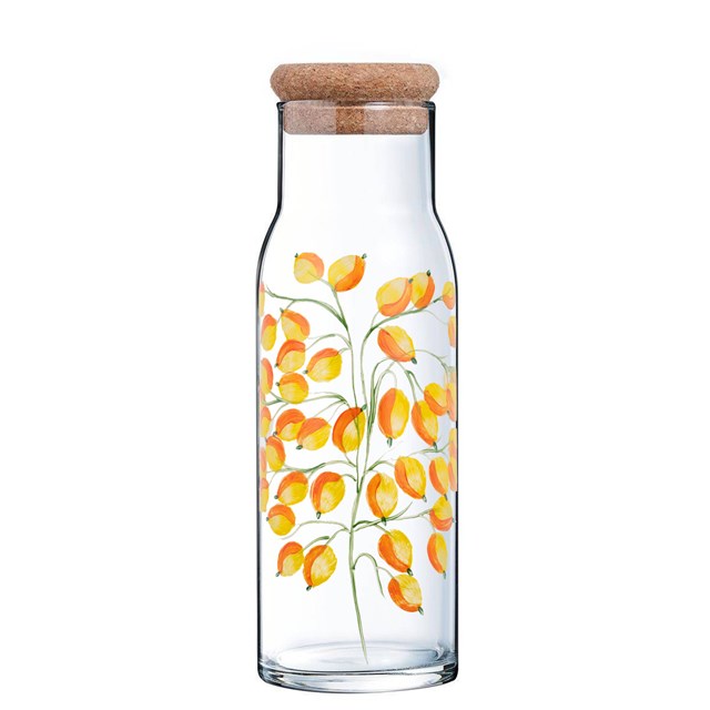 Carafe en verre peinte à la main - Glycine Jaune