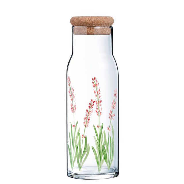 Carafe en verre peinte à la main - Lavande Rouge