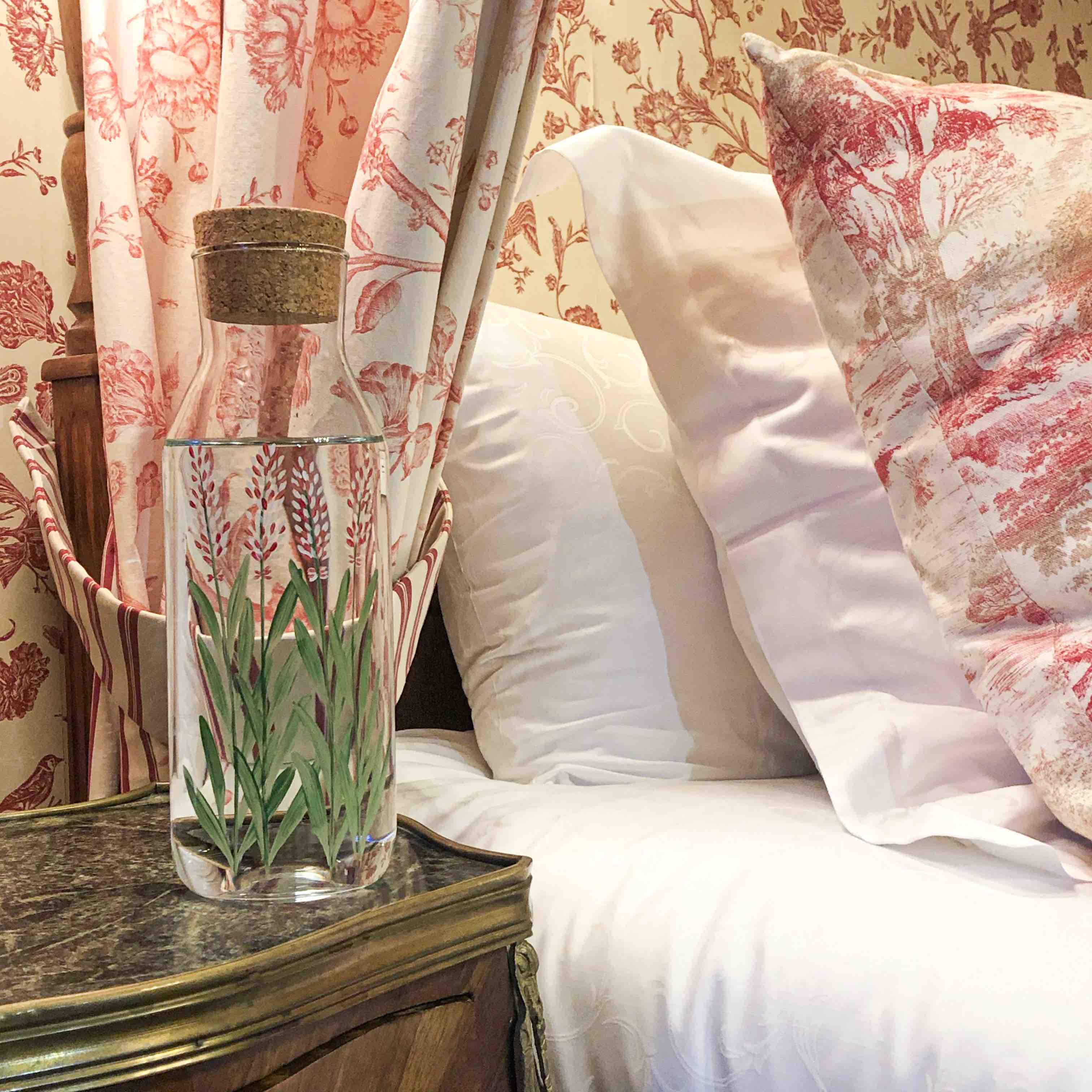 Carafe 1L en verre peint main - Lavande Rouge 4