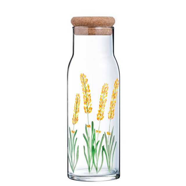 Carafe en verre peinte à la main - Lavande Jaune