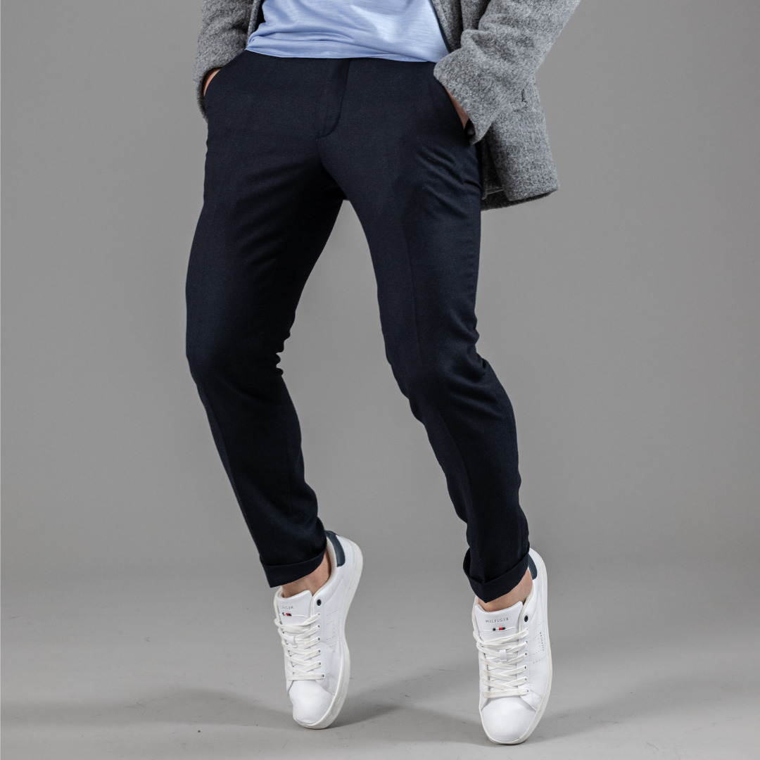 city pant sans pince homme en laine merinos super 130