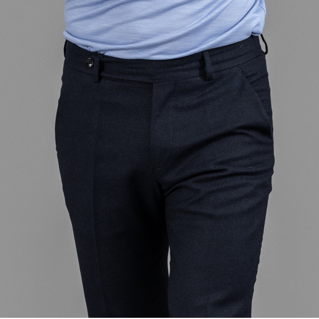 city pant sans pince homme en laine merinos super 130