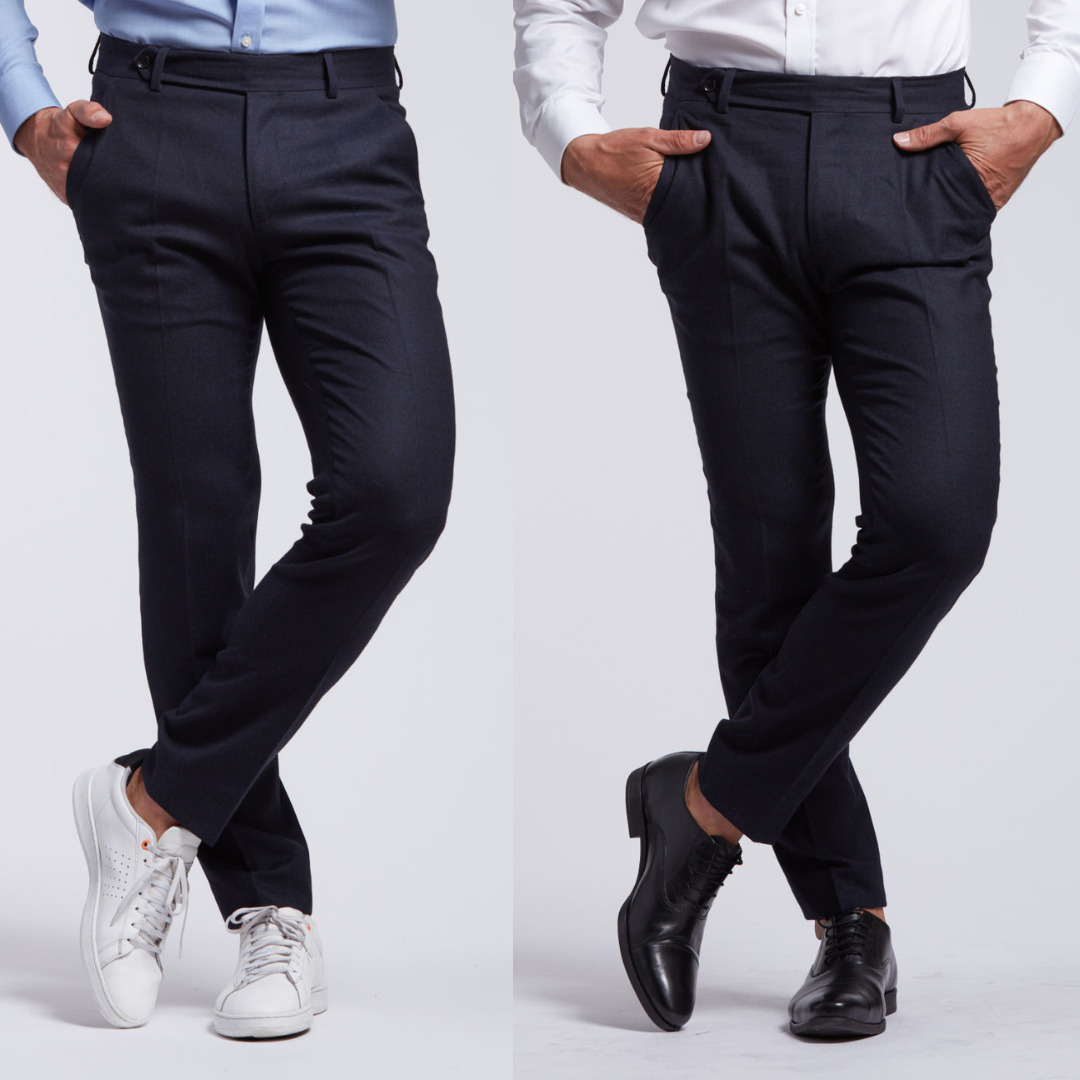 city pant sans pince homme en laine merinos super 130