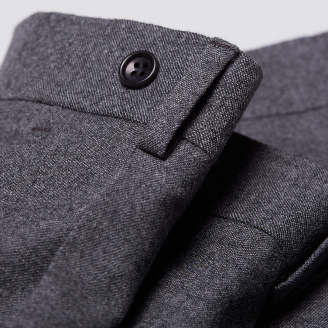 city pant gris clair avec pince en laine merinos super 130