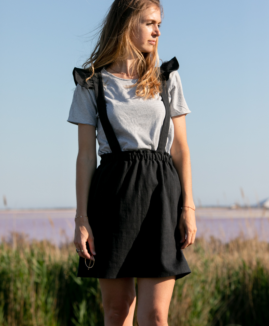 Robe salopette lin stonewashed