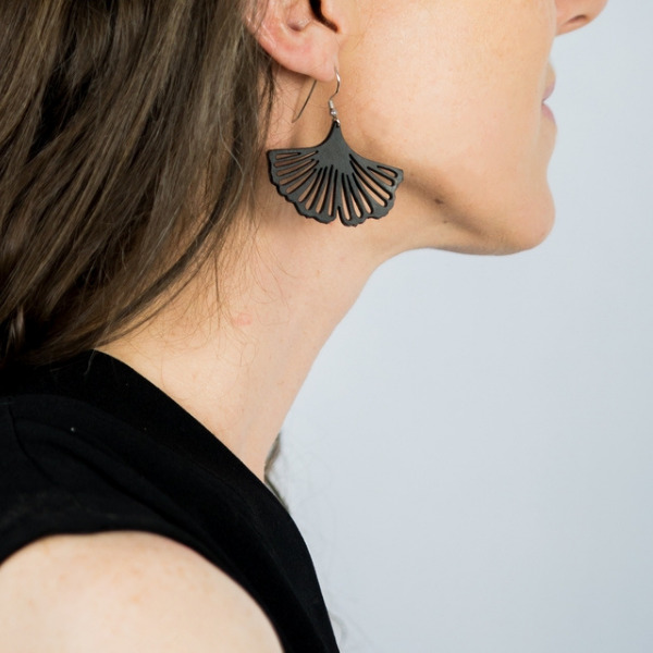 Boucles d'oreilles plumes en argent massif