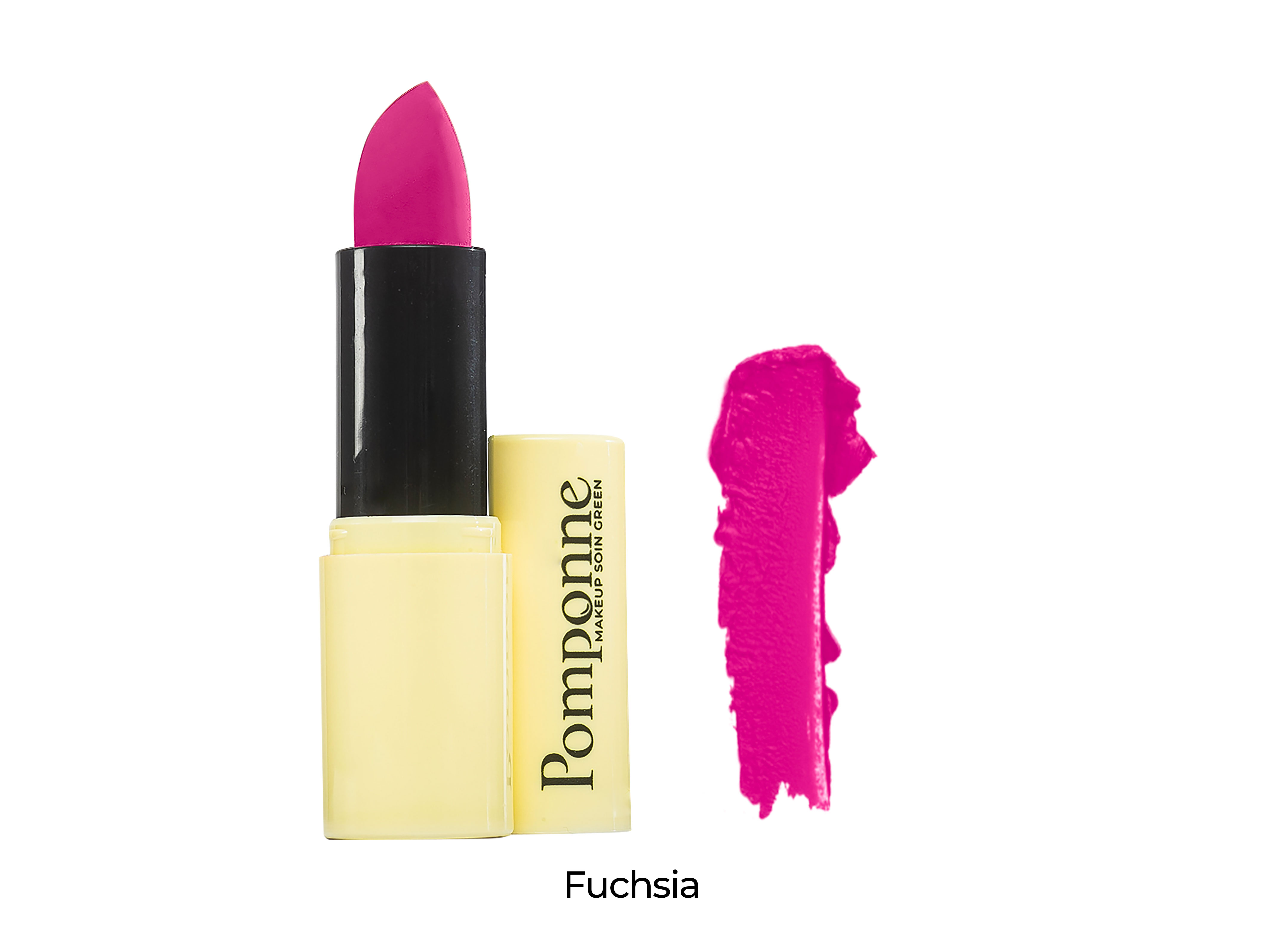Rouge à lèvres naturel et soin Pomponne teinte fuchsia
