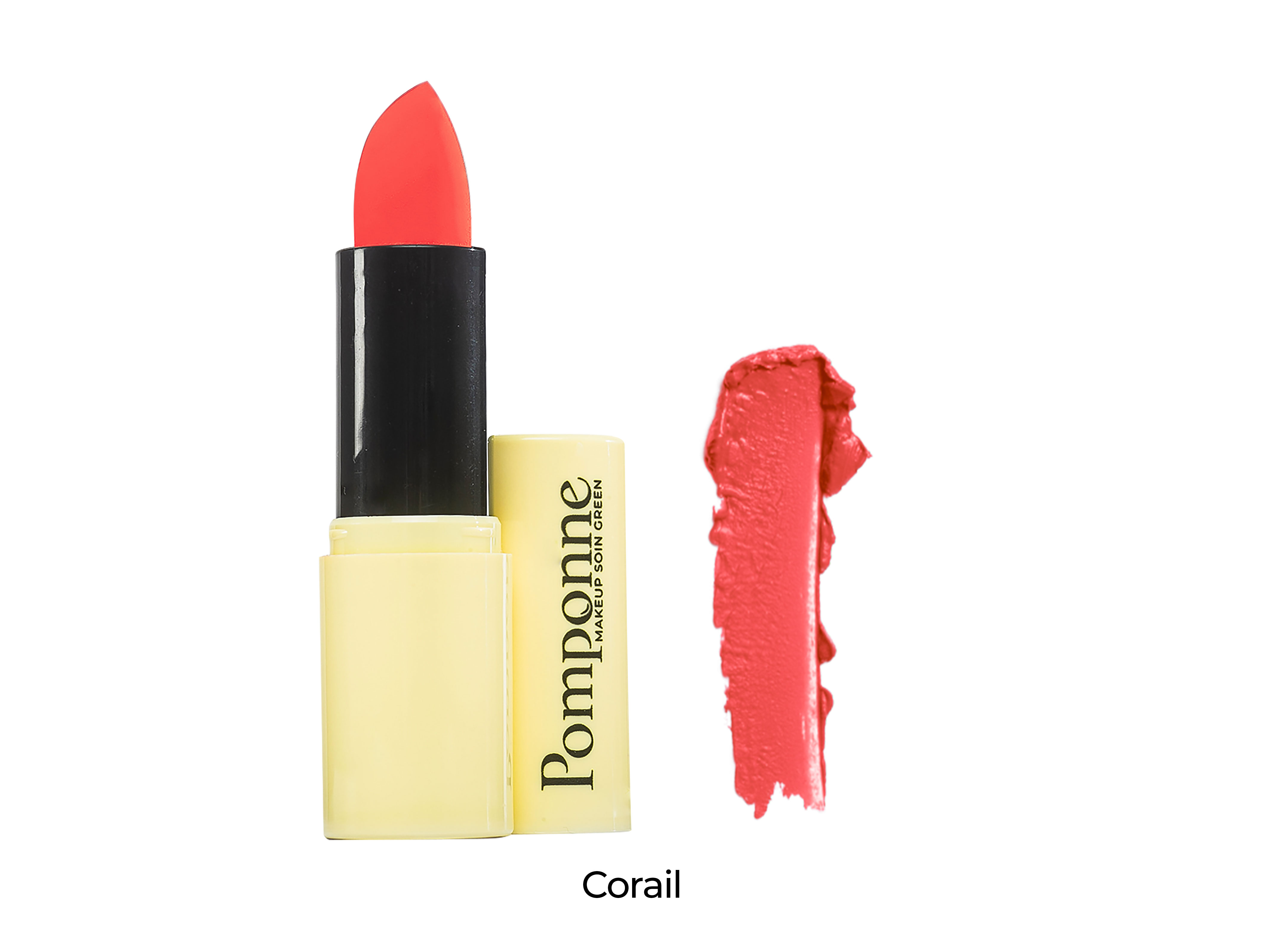 Rouge à lèvres naturel et soin Pomponne teinte corail
