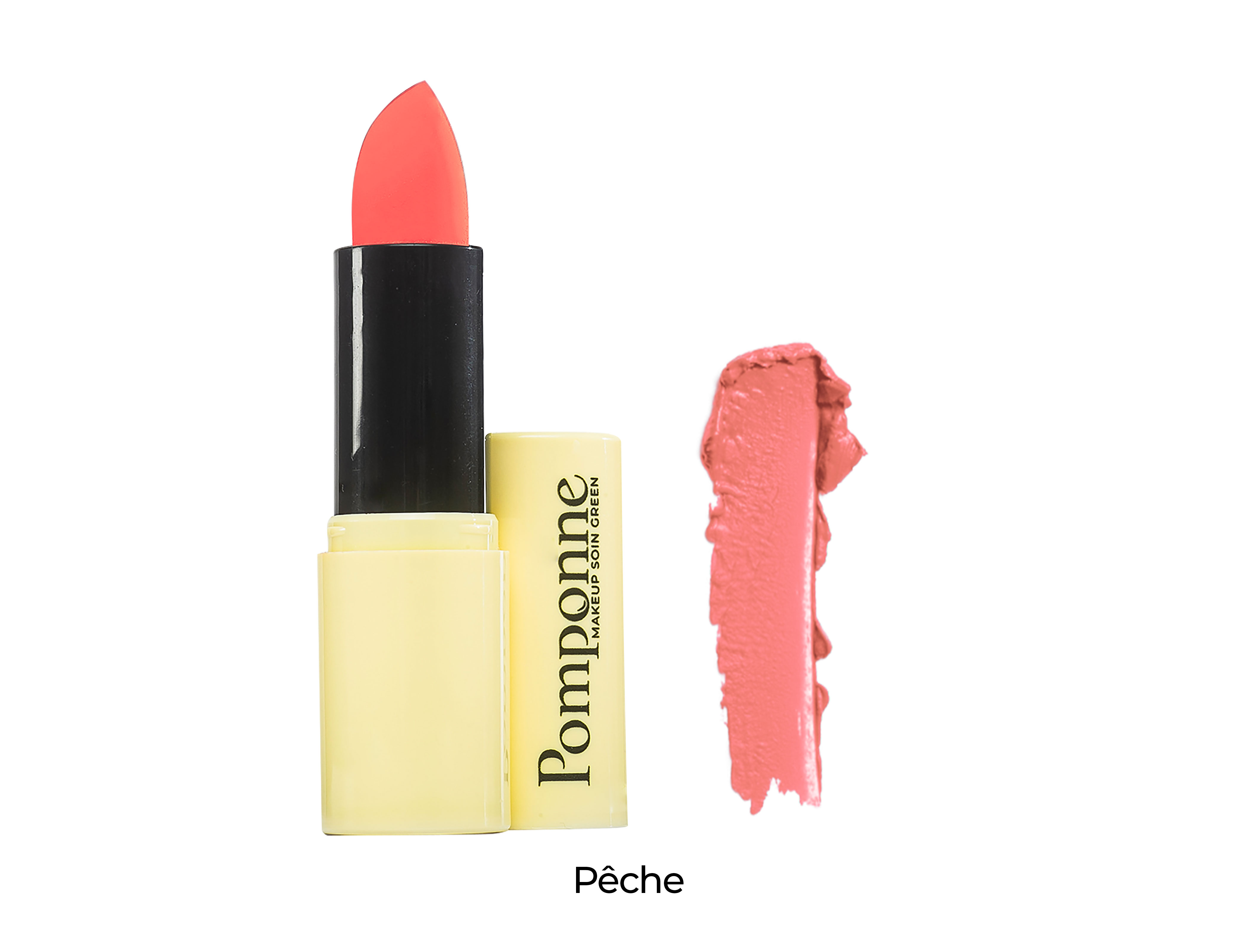 Rouge à lèvres naturel et soin Pomponne teinte pêche