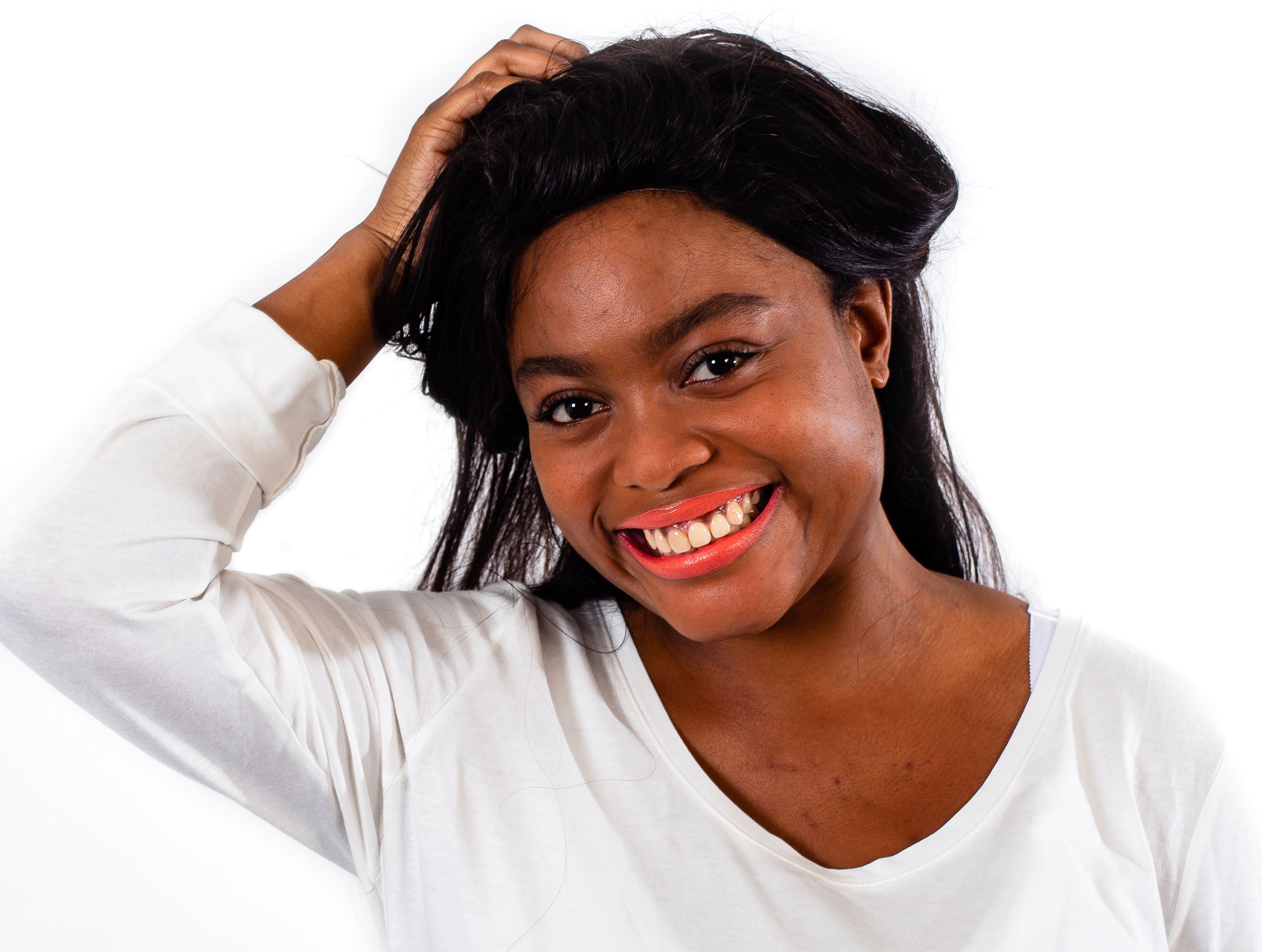 Rouge à lèvres naturel et soin Pomponne teinte peche portée par Martine