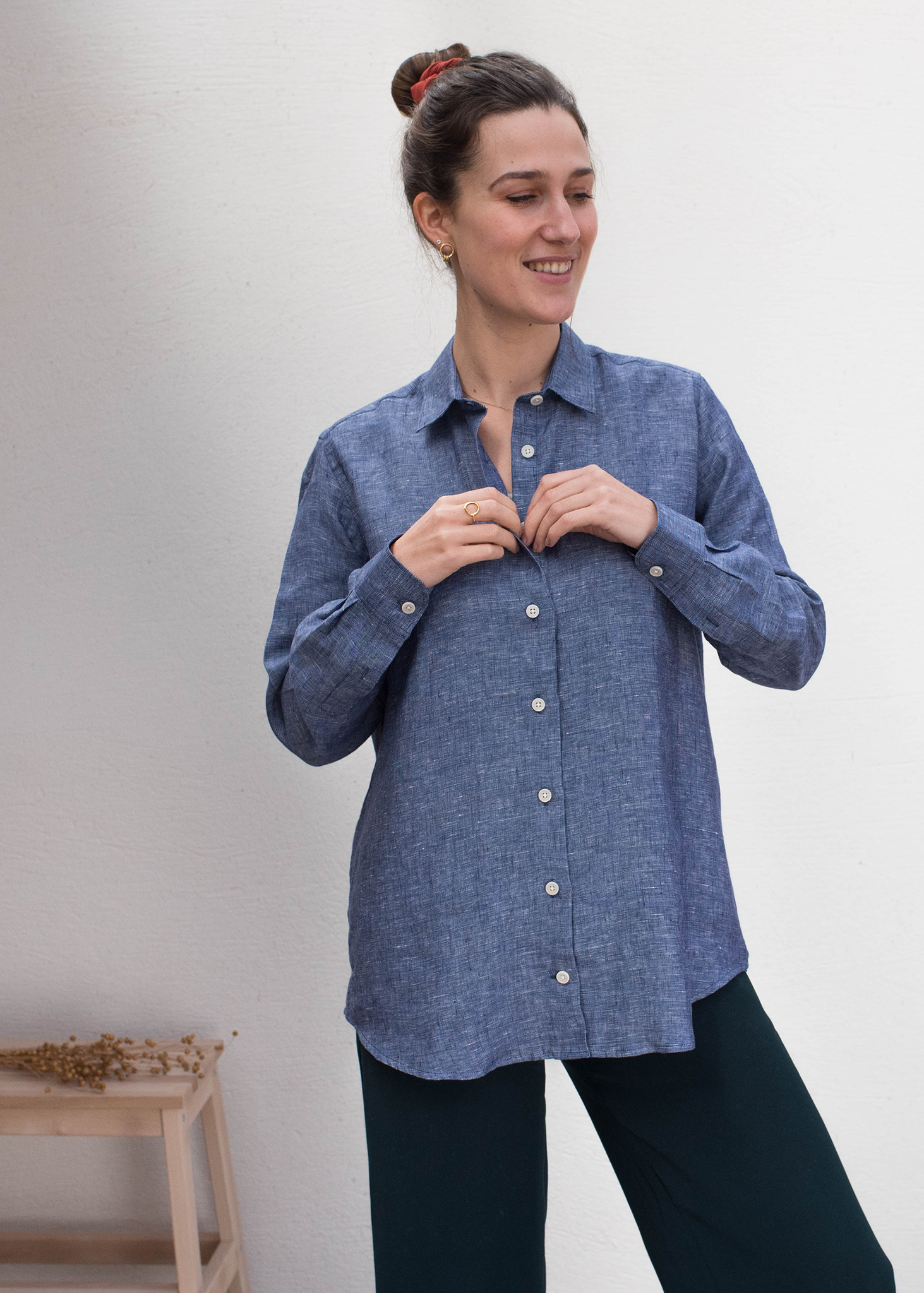 CHEMISE ESSENTIELLE EN LIN - Chambray Bleu 4