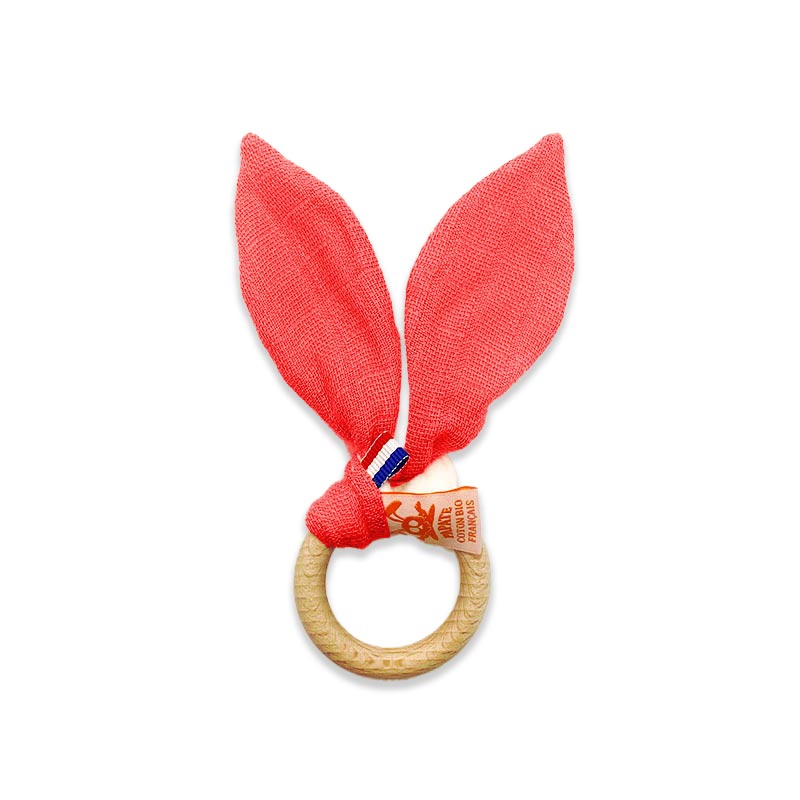 Anneau de Dentition en Coton Bio Fraise 5