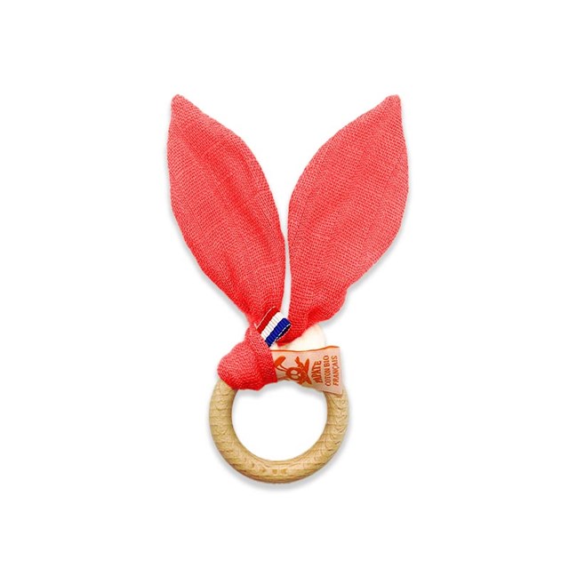 Anneau de Dentition en Coton Bio Fraise 5