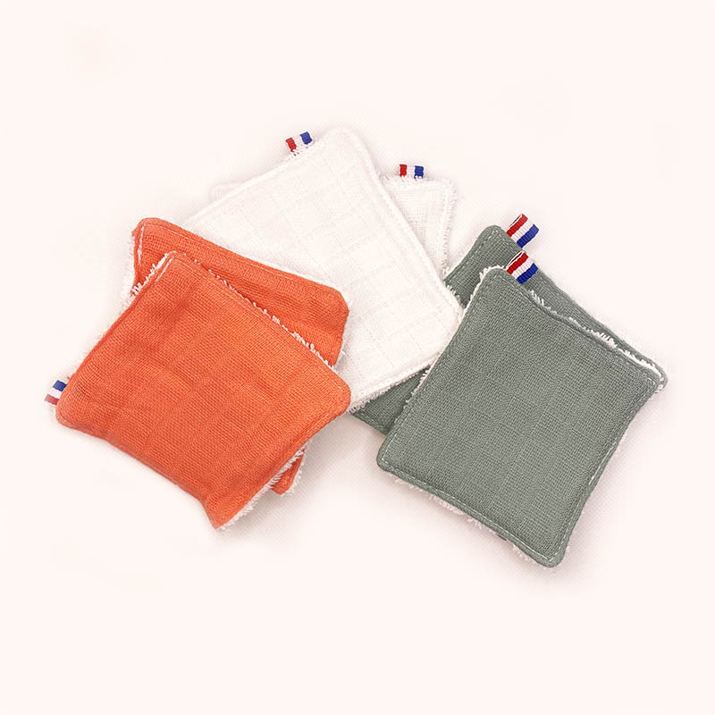 Lingettes lavables en Coton Bio Blanc et Rouge 4