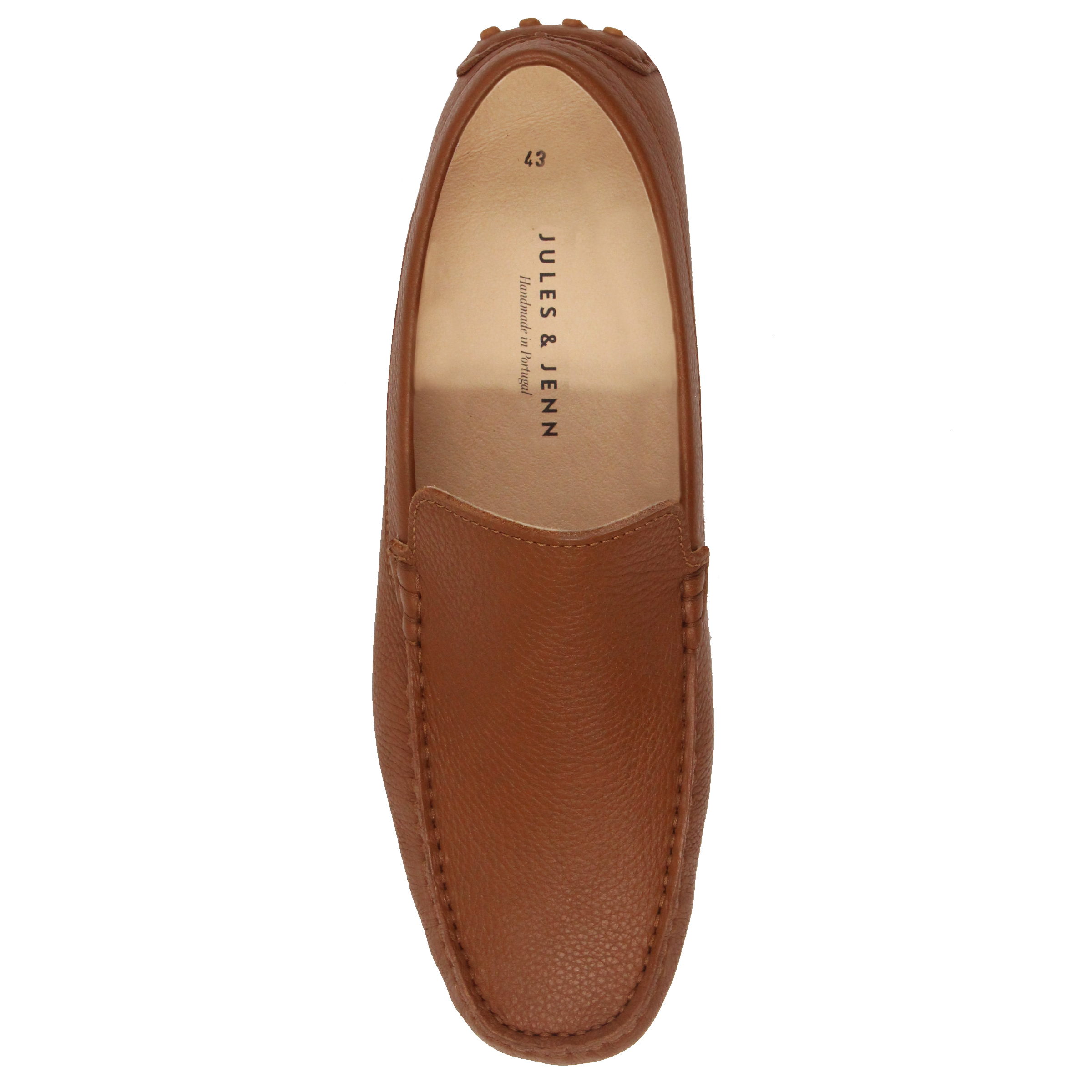 Mocassins picots Homme Cuir Graine Cognac JULES JENN Dream Act