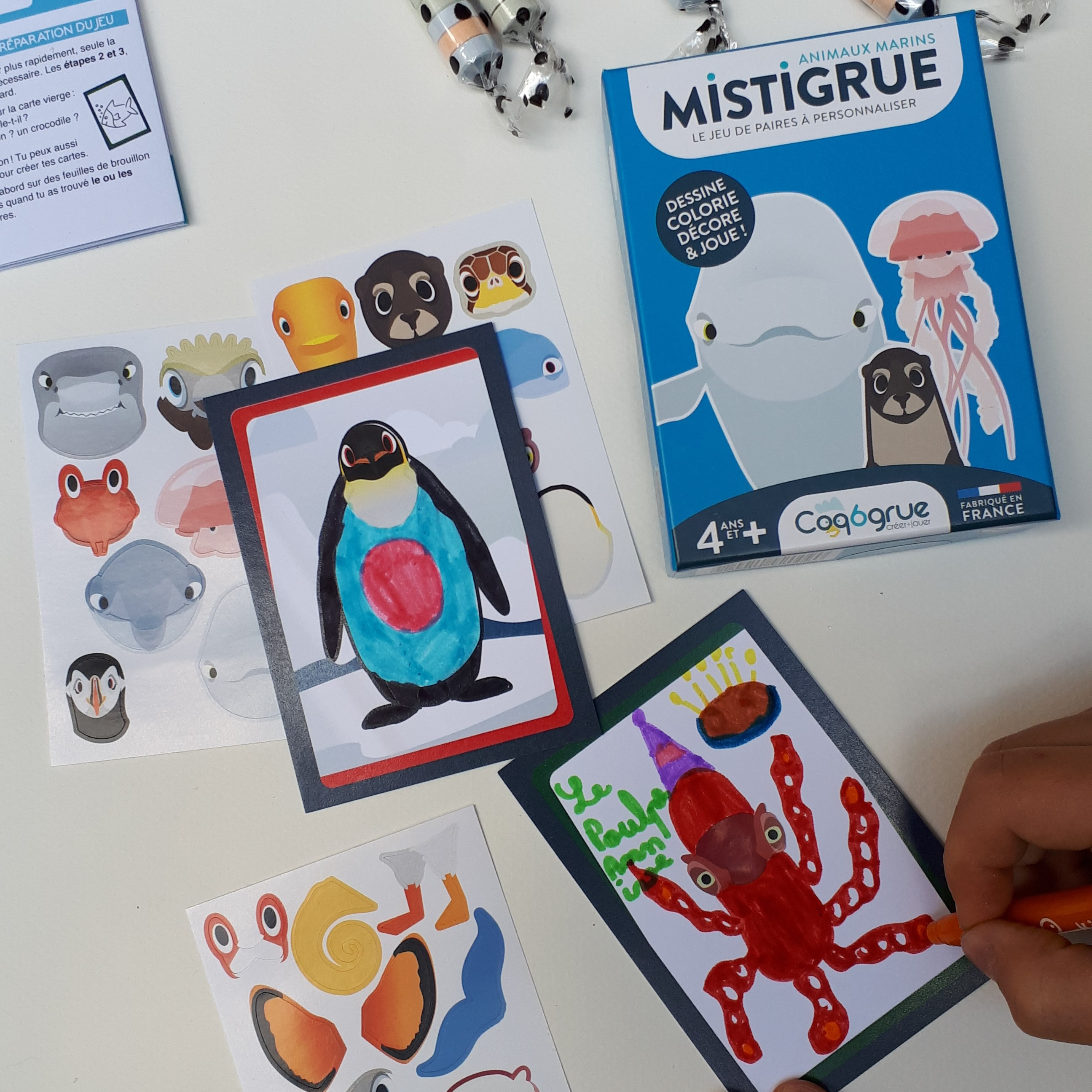 Mistigrue le mistigri créatif des animaux marins à personnaliser par les enfants à partir de 4 ans