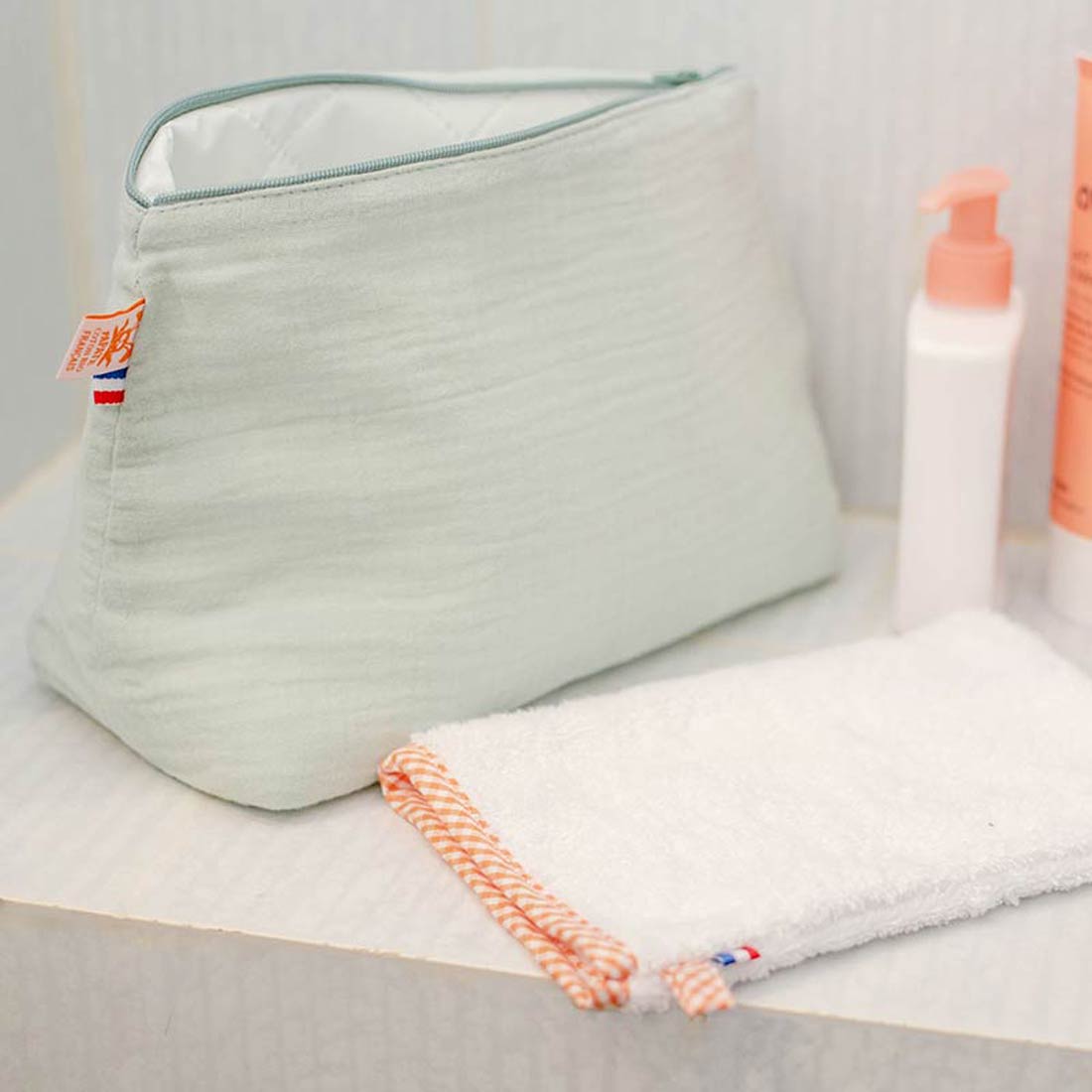 Gant de toilette en Coton Bio Blanc 4