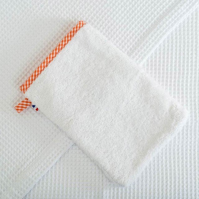 Gant de toilette en Coton Bio Blanc 7