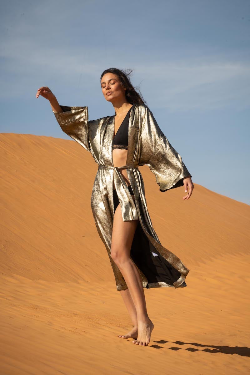 Elsa - Kimono long Or Noir  3