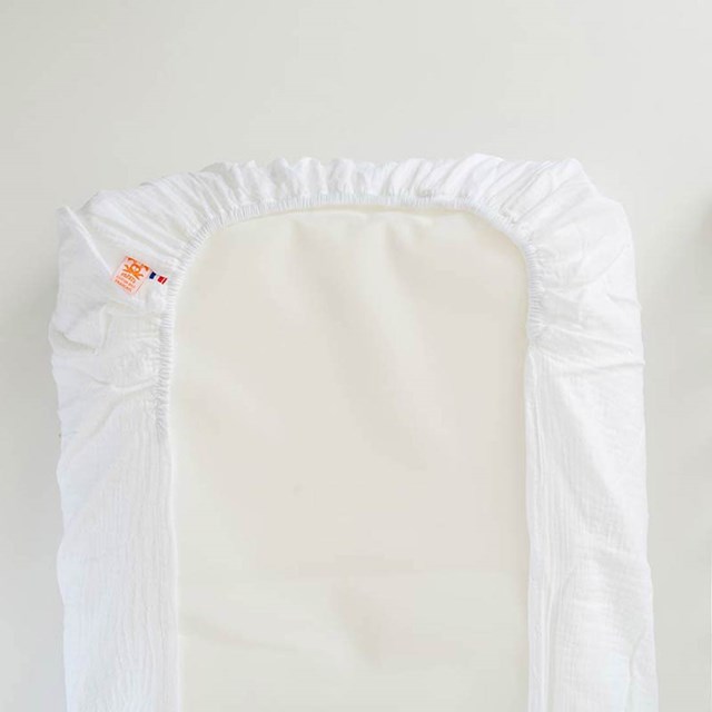 Housse de Matelas à Langer en Coton Bio Blanc 4