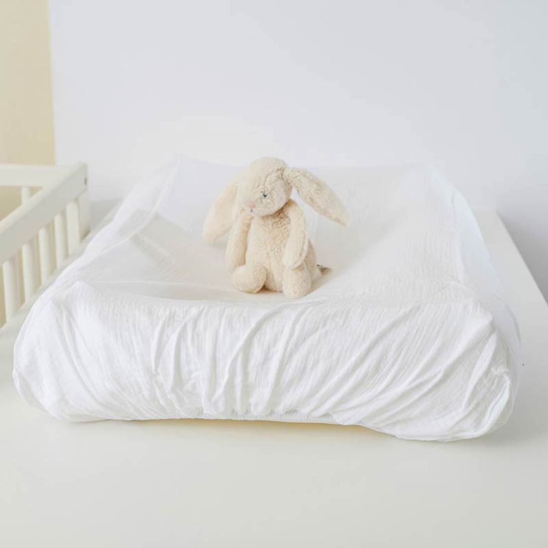 Housse de Matelas à Langer en Coton Bio Blanc 6