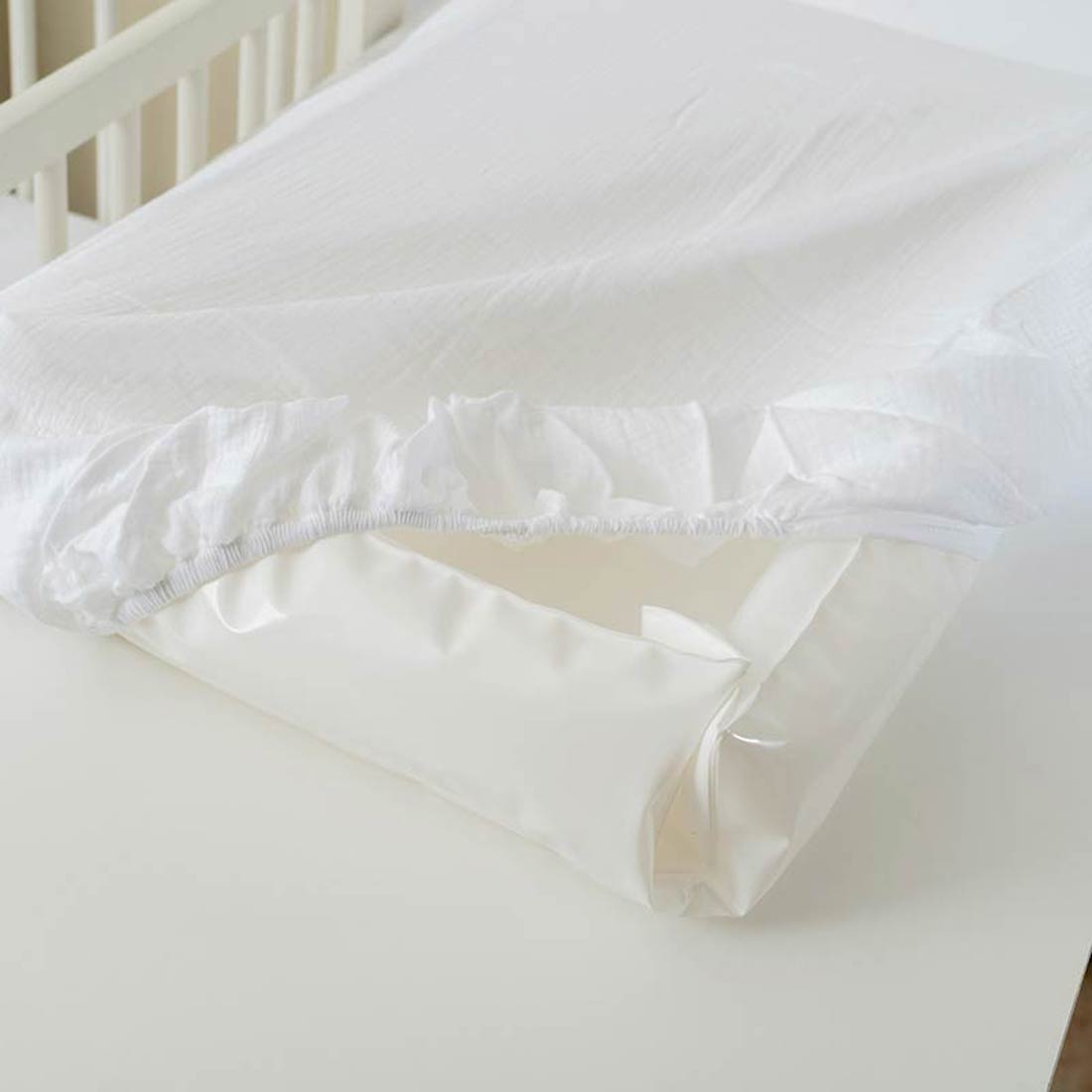 Housse de Matelas à Langer en Coton Bio Blanc 7