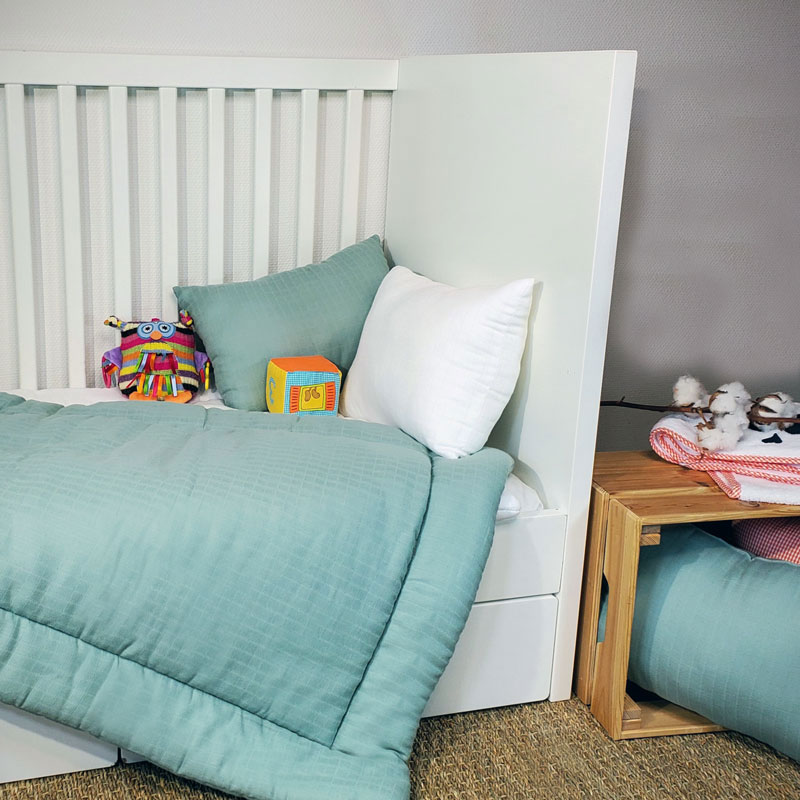 Coussin Rectangle en Coton Bio Vert 3