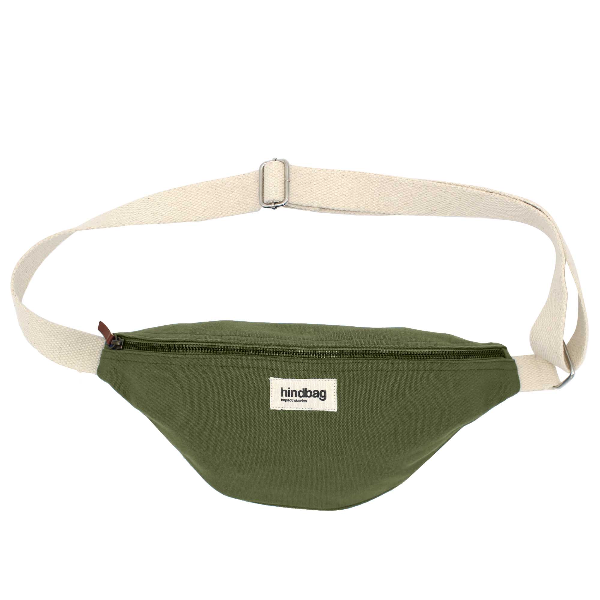 Sac banane OLIVIA, vert olive, coton bio 2