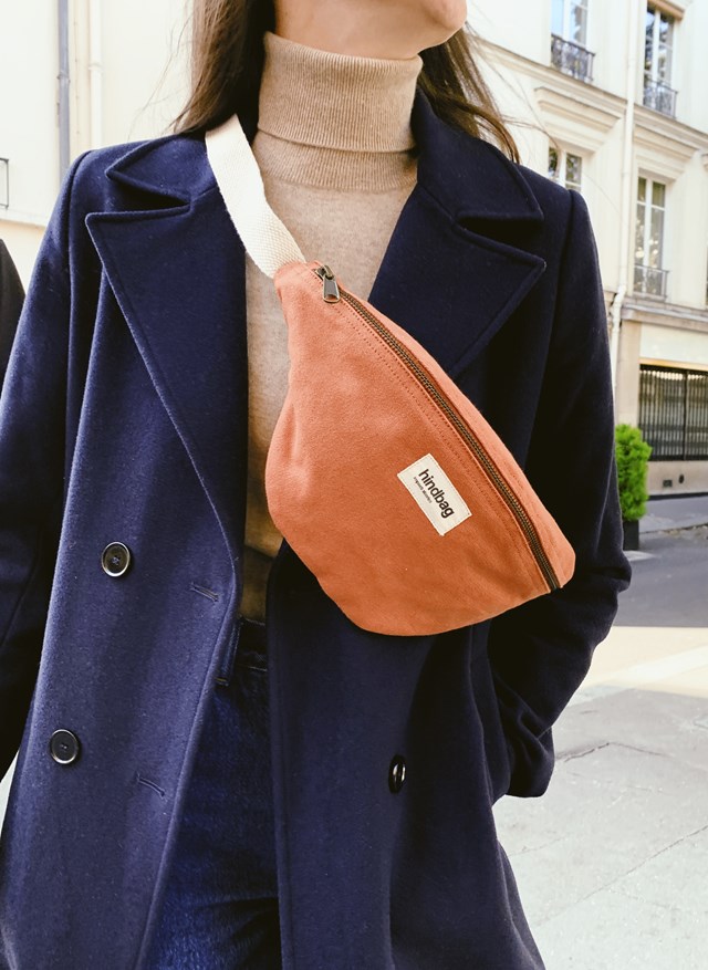 Sac banane OLIVIA, orange sienne, coton bio 3
