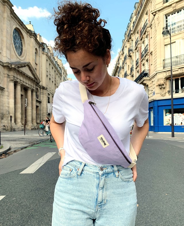 Sac banane OLIVIA, lilas, coton bio 3
