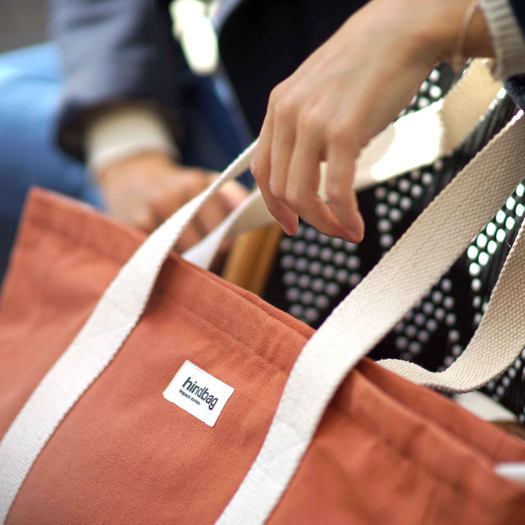 Sac weekend JEAN, avec bandoulière, orange sienne, coton bio 3