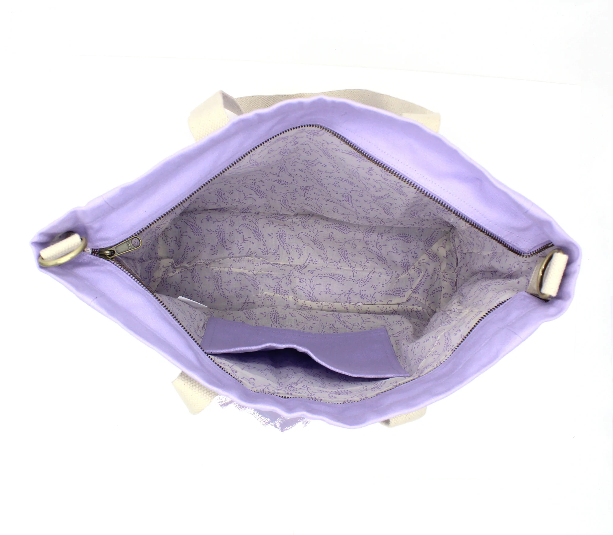 Sac weekend JEAN, avec bandoulière, lilas, coton bio 3