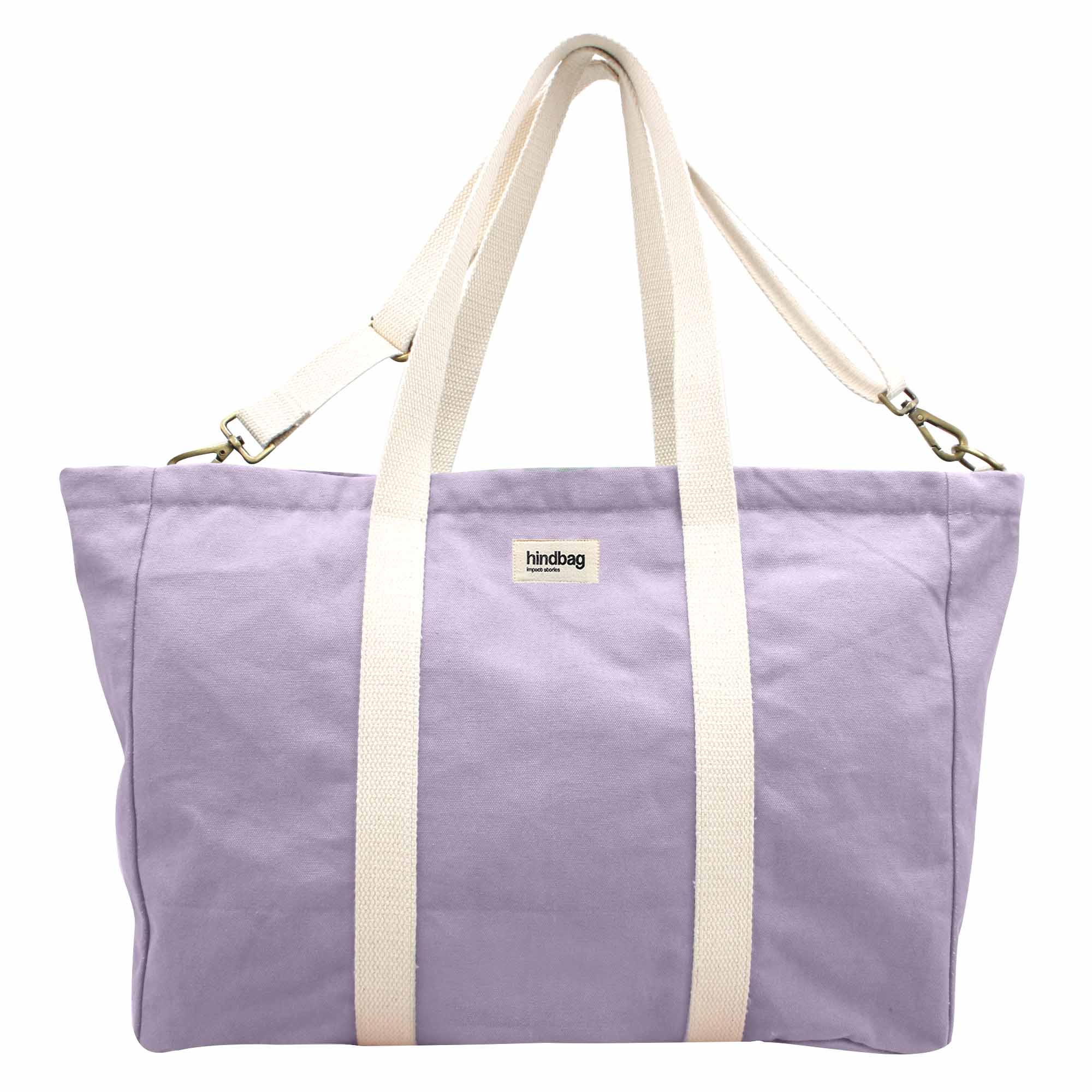 Sac weekend JEAN, avec bandoulière, lilas, coton bio 2