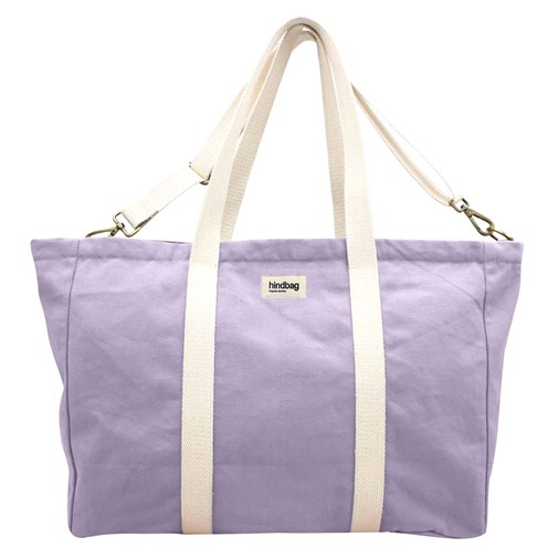 Sac weekend JEAN, avec bandoulière, lilas, coton bio