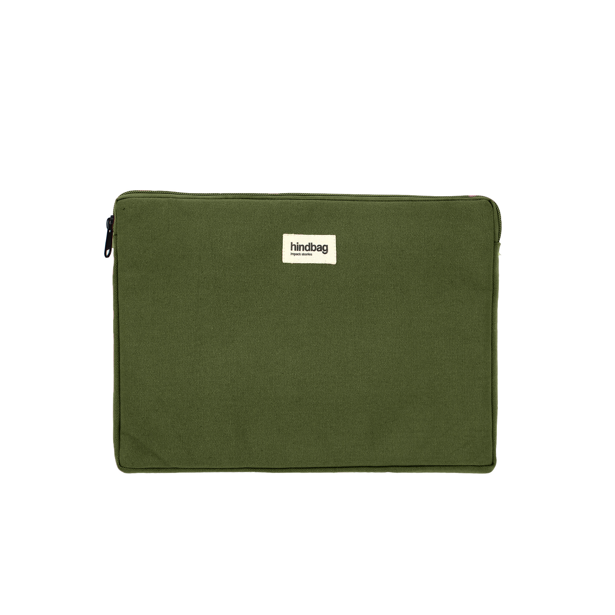 Housse d'ordinateur AVA, vert olive, coton bio 2
