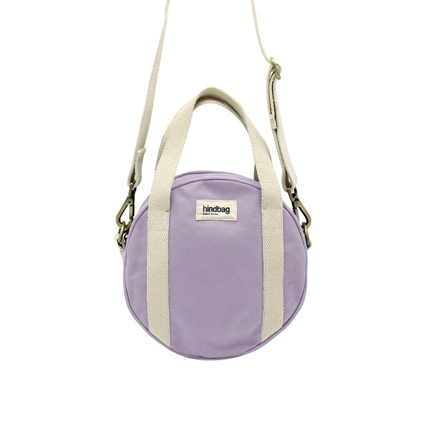 Sac à main rond LOUIS, avec bandoulière, lilas, coton bio 2