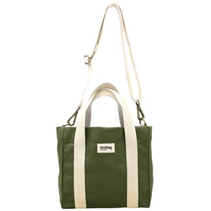 Sac à main cabas LOUISE, avec bandoulière, vert olive, coton bio