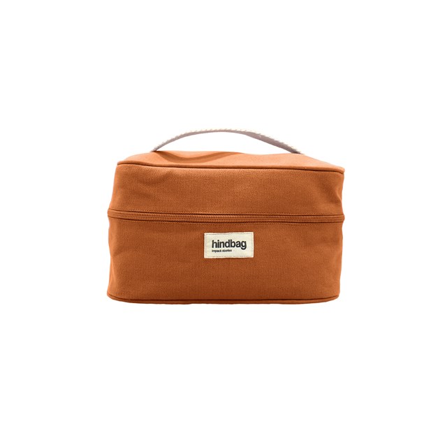 Trousse de toilette Vanity GASPARD, orange sienne, coton bio 2
