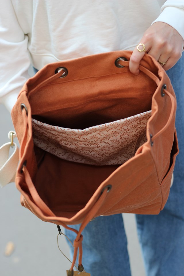 Sac à dos ELIOT, sienne, coton bio 3