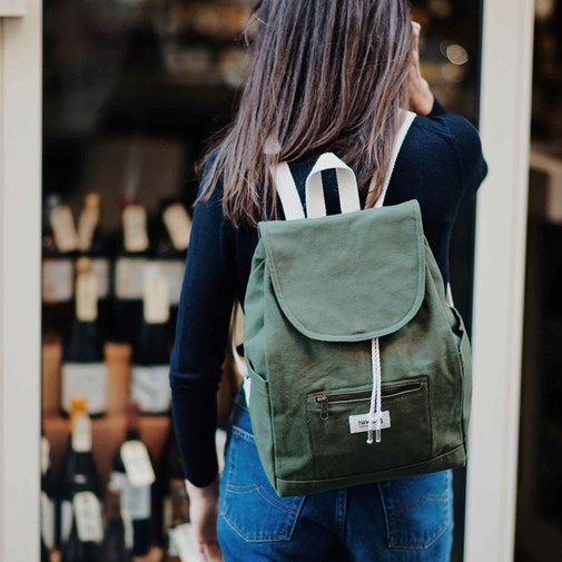 Sac à dos ELIOT, olive, coton bio